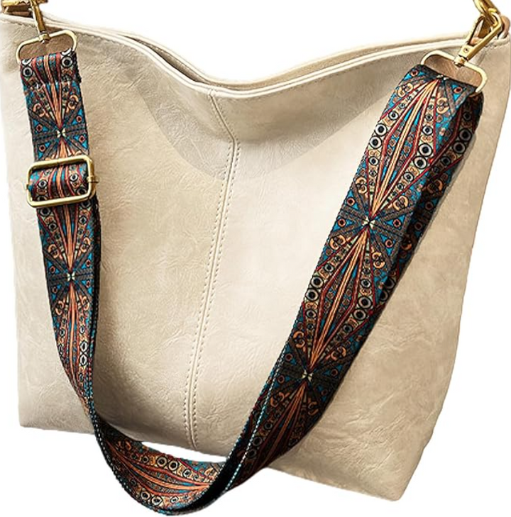 Borsa Tracolla Donna in Pelle Ricamata Stile Vintage Chic