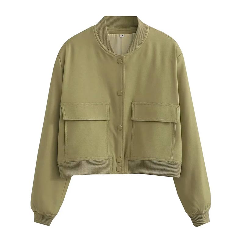 Marie | Damen Kurze Streetwear-Jacke mit Knopfleiste