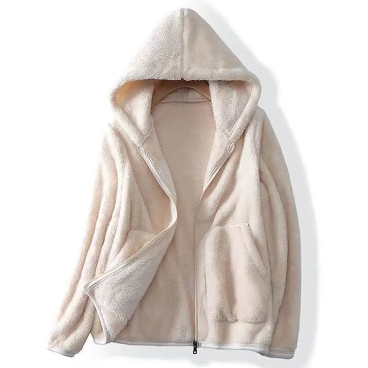Emma | Damen Winter-Kuschelige Kapuzenjacke mit Reißverschluss