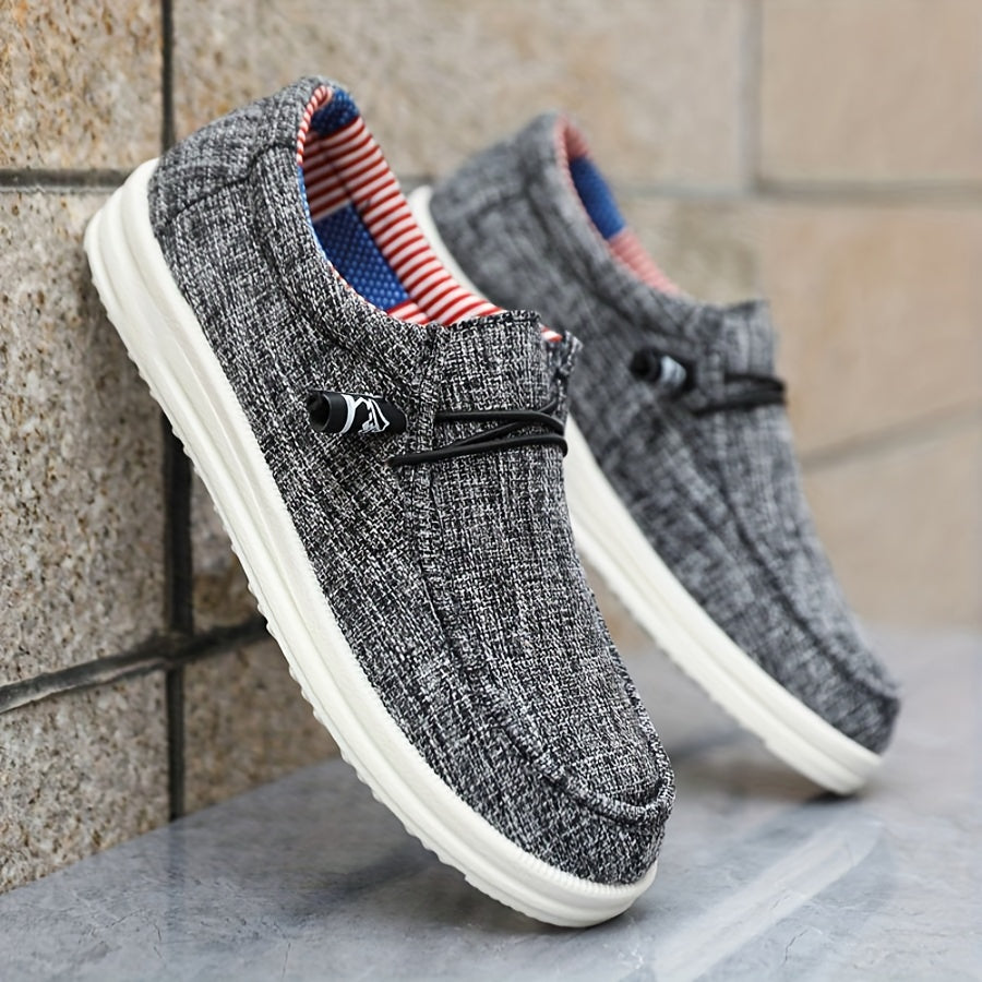 Loafer Herren | Leichte Canvas-Slipper mit elastischer Schnürung