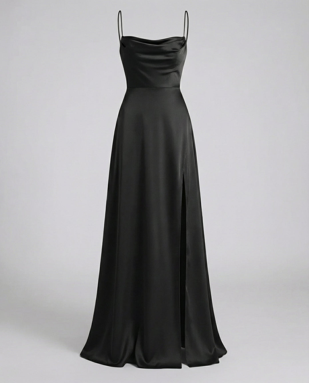 Seiden Maxikleid Damen | Drapierter Ausschnitt & Eleganter Beinschlitz