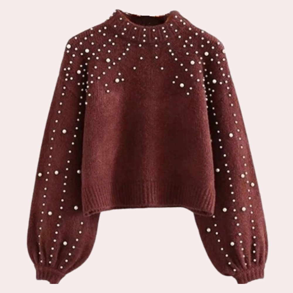 Selene - Eleganter Damenpullover mit Perlen