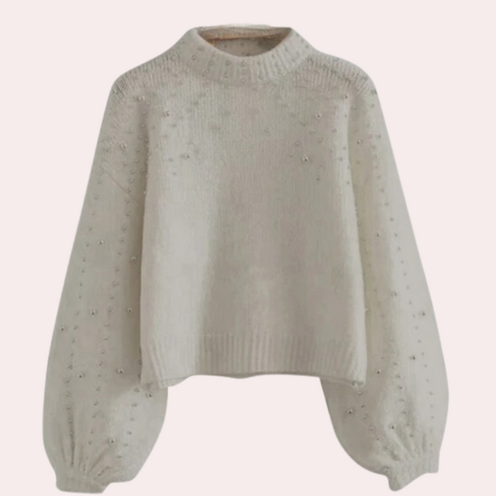 Selene - Eleganter Damenpullover mit Perlen