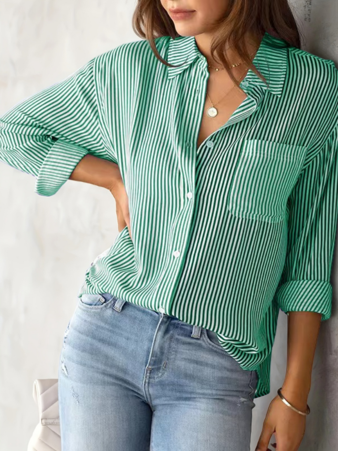 Nancy - Entspanntes, langärmeliges Damen-Shirt mit Streifen