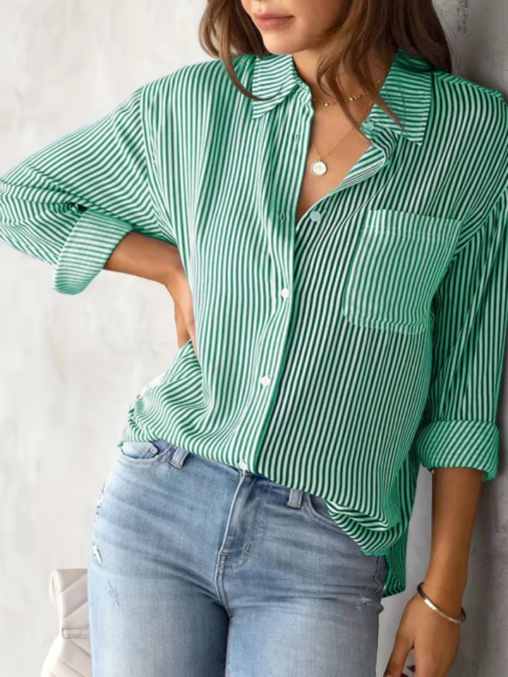 Nancy - Entspanntes, langärmeliges Damen-Shirt mit Streifen