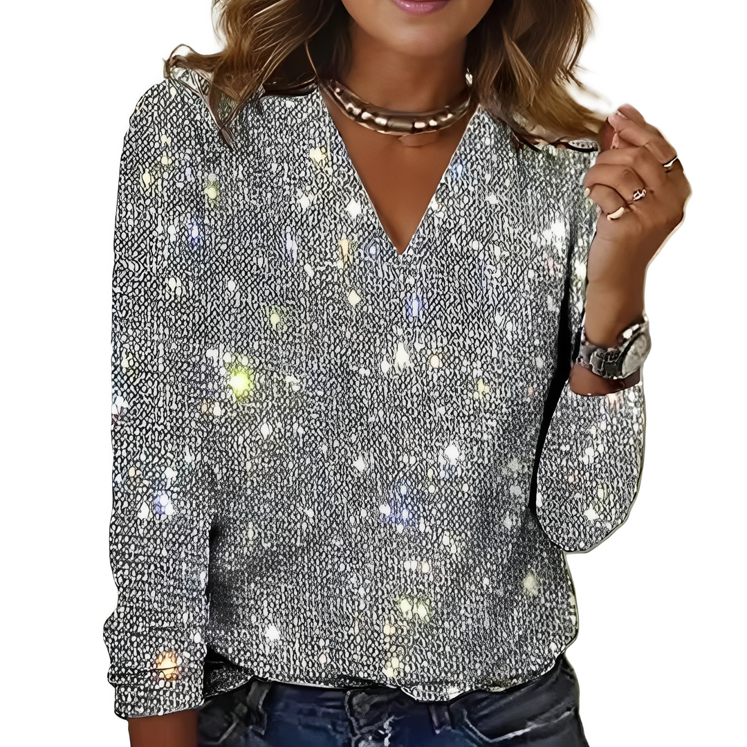 Caroline - Elegante, glitzernde Bluse für Damen