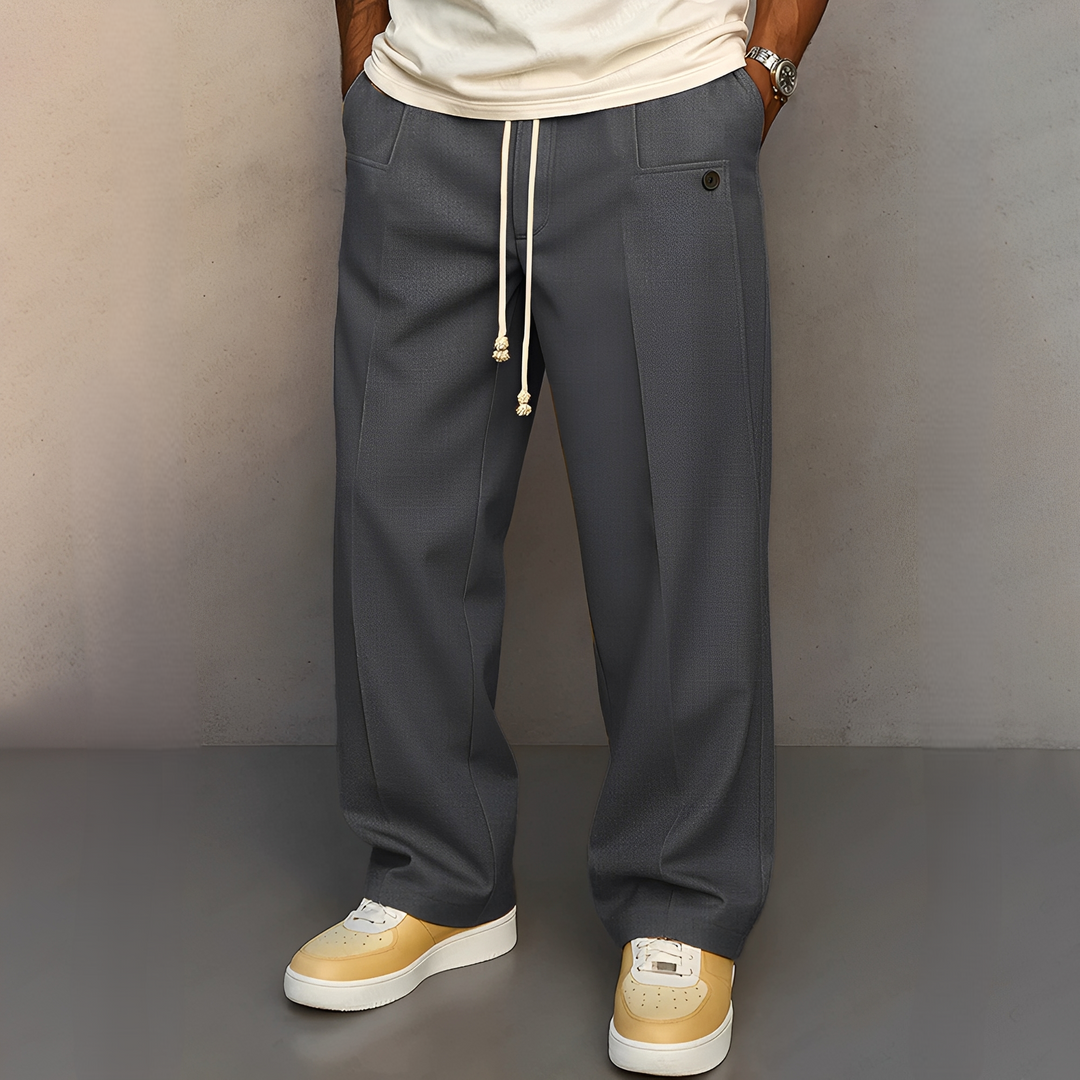 Conor - Bequeme Herrenhose mit geradem Schnitt und Kordelzug
