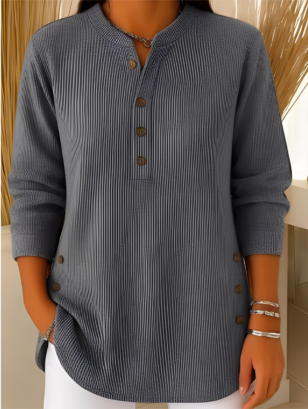 Jocelyn – Bequemer Damen-Pullover mit Knöpfen
