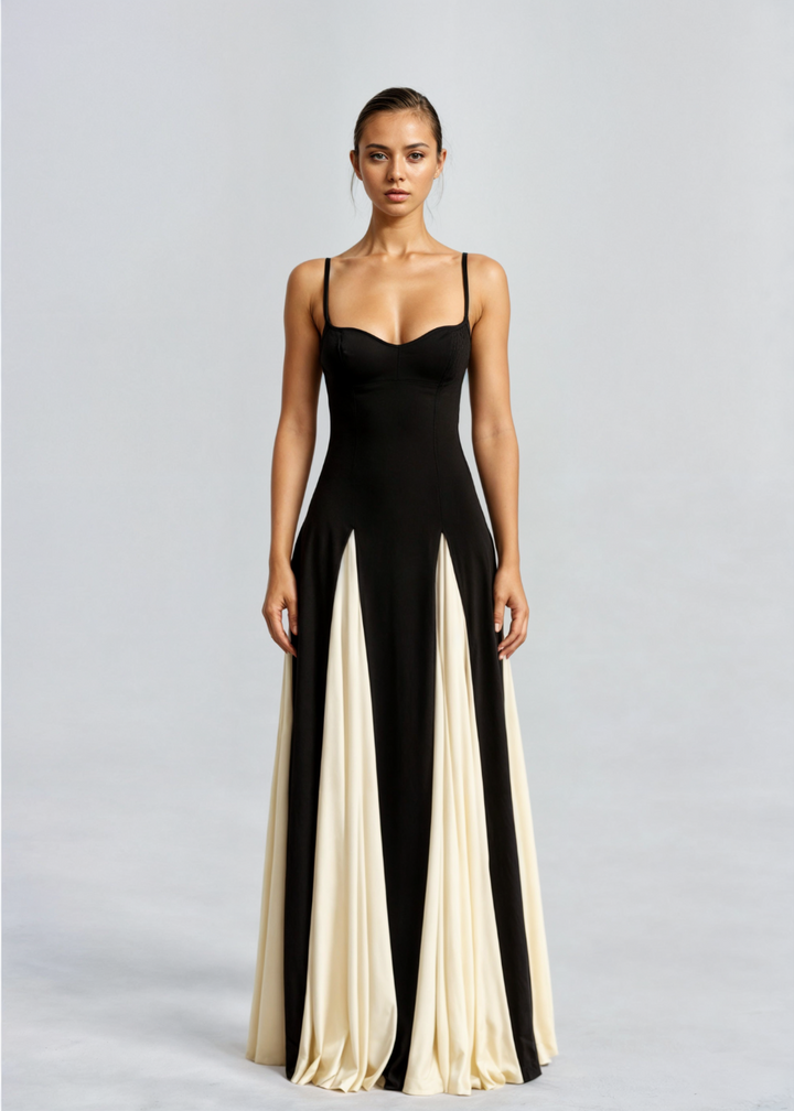 Margaux – Elegantes Maxikleid mit Ausschnitt