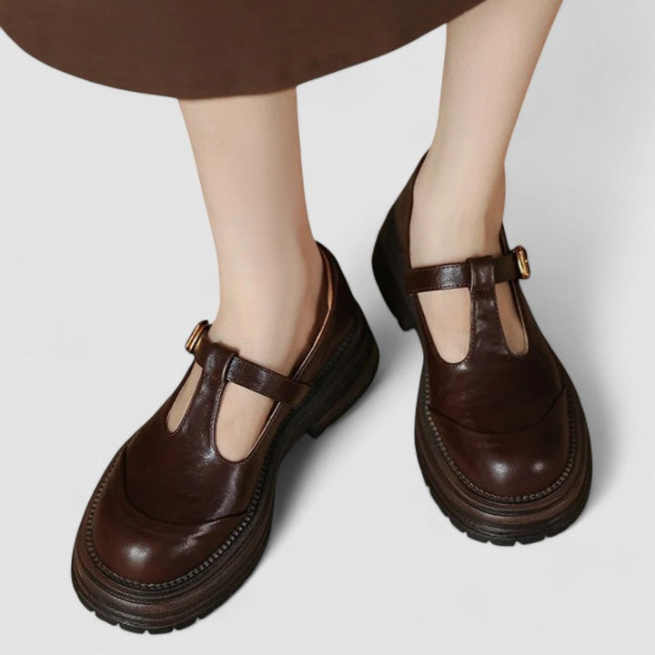 Emilia | Damen Plattform T Riemen Casual Schuhe