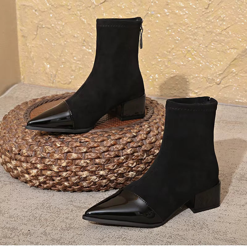 Faith | Damen Winter Ankle Boots Mit Blockabsatz