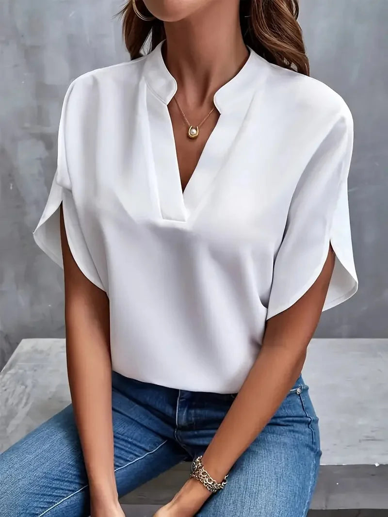 Shirt mit V-Ausschnitt Damen | Fließender Fall & Eleganter Schnitt