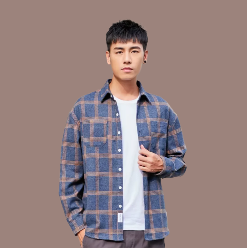 Camicia Uomo in Cotone Morbido Manica Lunga Classica - Vesarelli