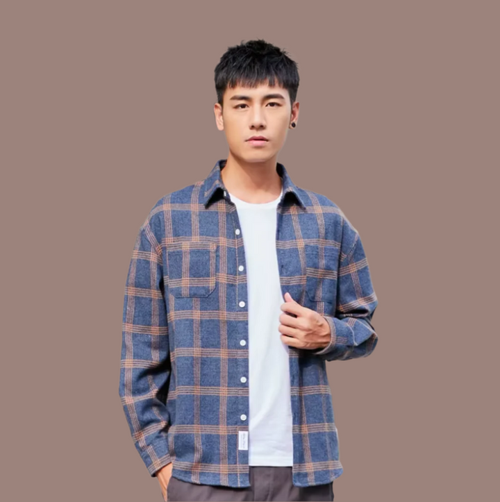 Camicia Uomo in Cotone Morbido Manica Lunga Classica - Vesarelli