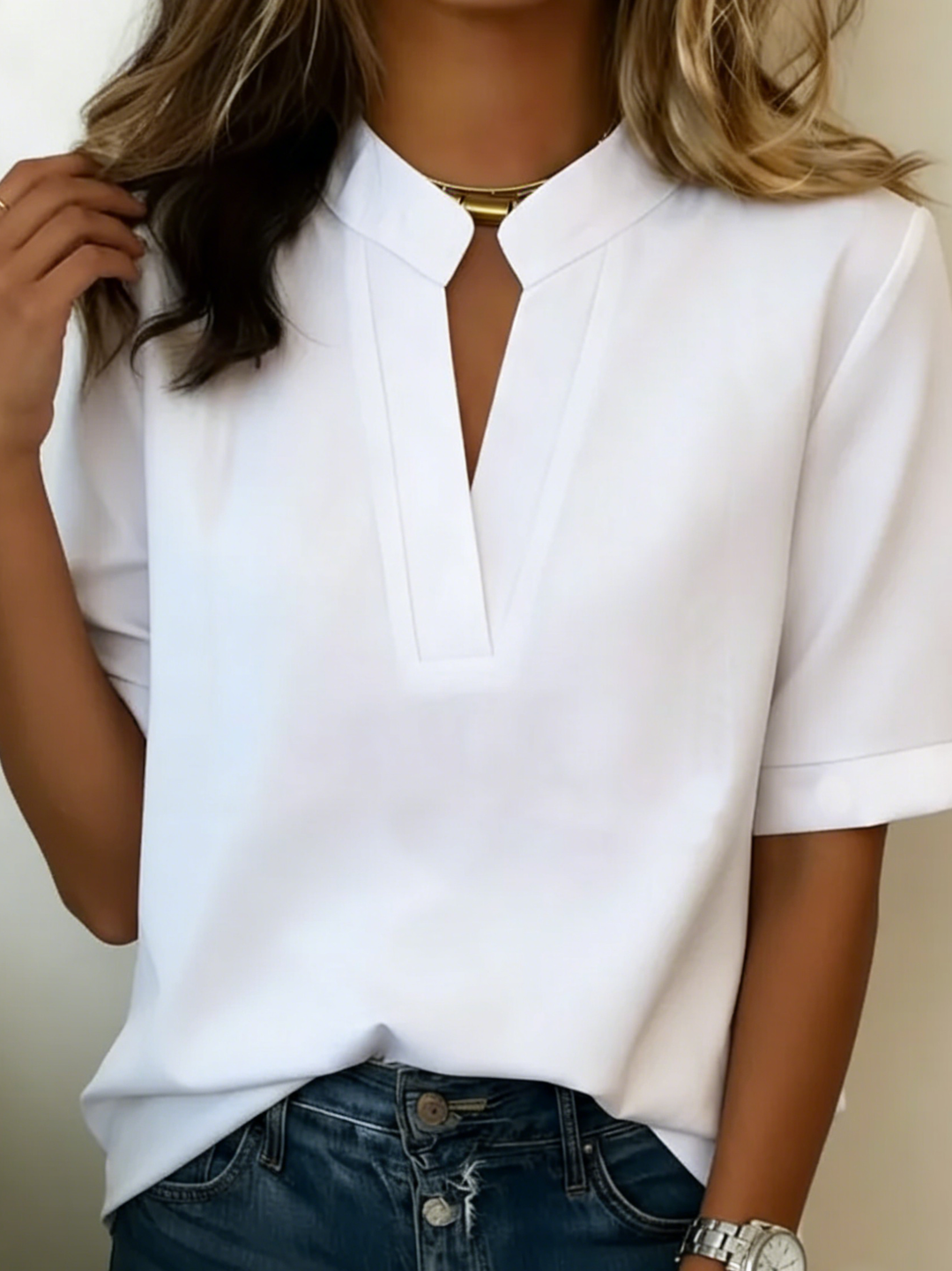 Sienna | Elegante Damenbluse mit V-Ausschnitt – Luftig & Vielseitig für Festliche Anlässe 7