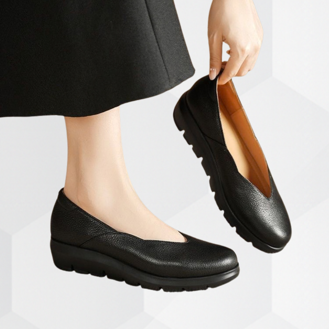 Silia | Bequeme, Elegante &amp; Leder Damen Ballerinas Schwarz 1