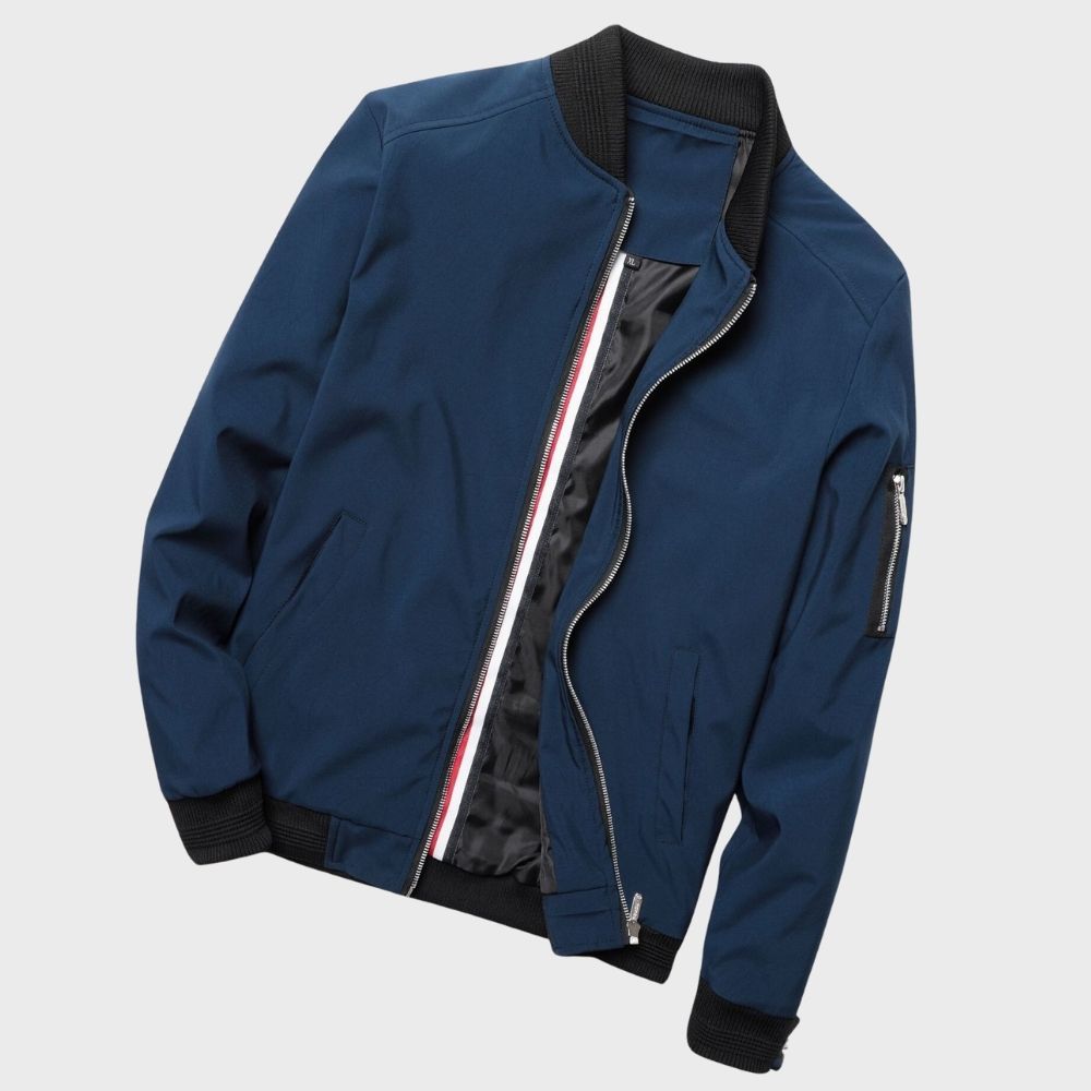 Bomberjacke Herren | Kurz mit Reißverschluss und Armtasche
