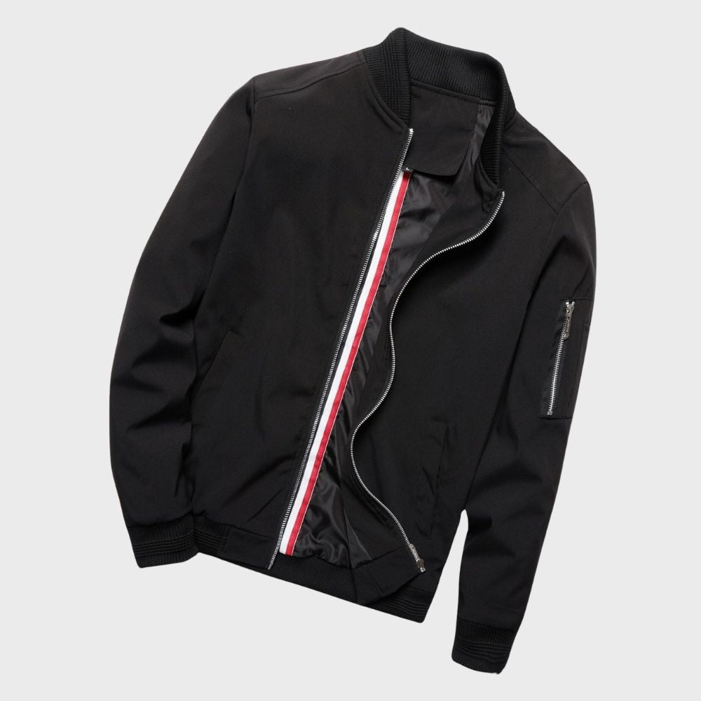 Bomberjacke Herren | Kurz mit Reißverschluss und Armtasche