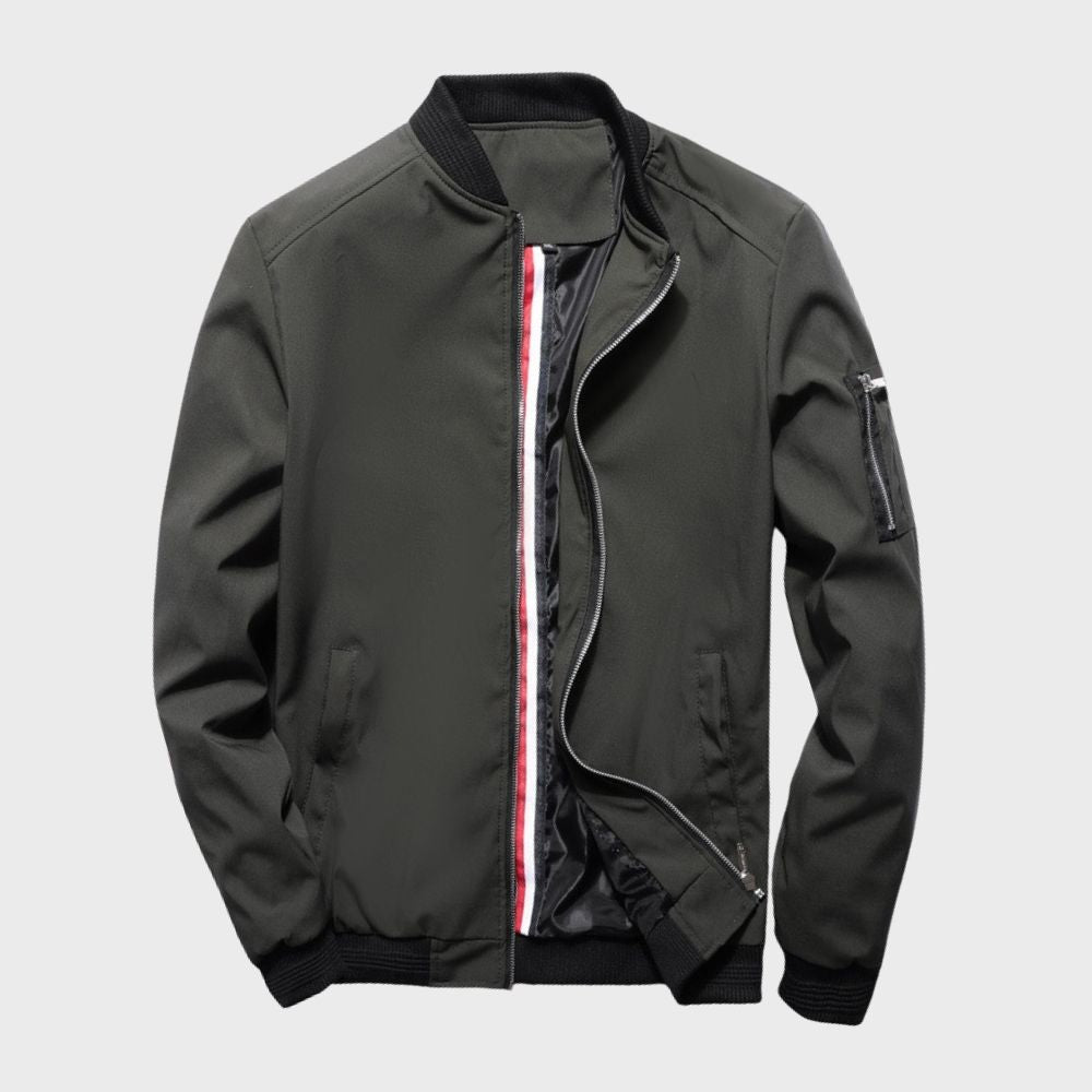Bomberjacke Herren | Kurz mit Reißverschluss und Armtasche
