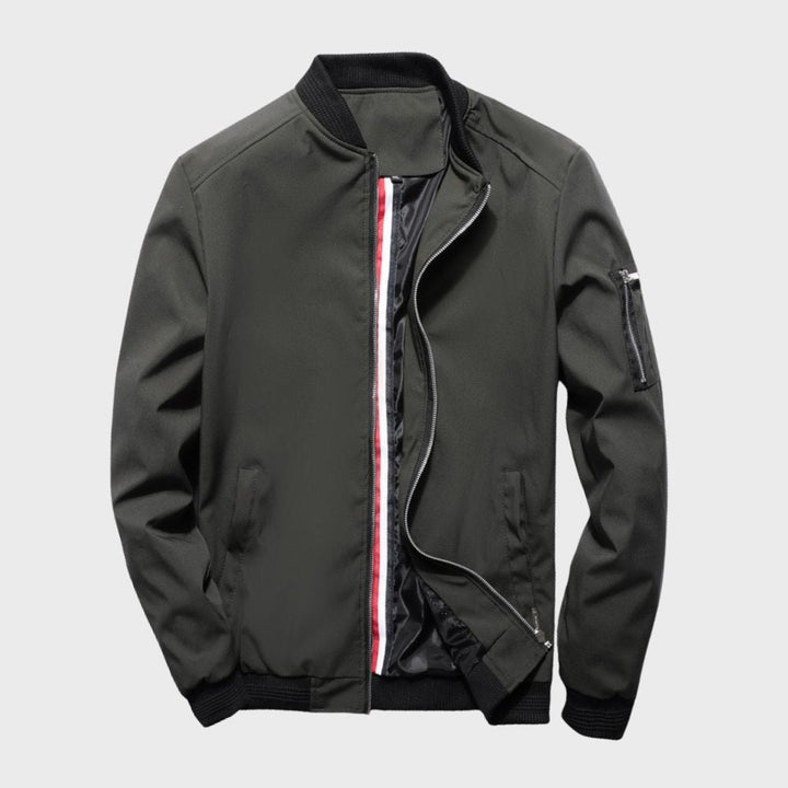 Bomberjacke Herren | Kurz mit Reißverschluss und Armtasche