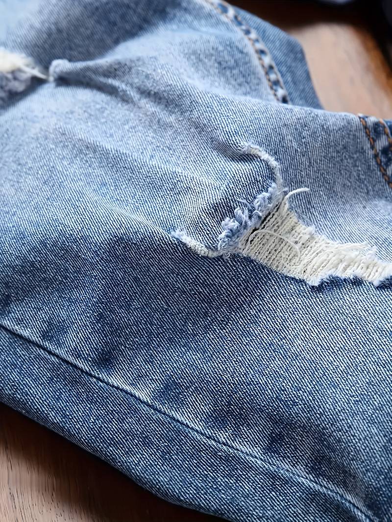 Herrenjeans Skinny-Jeans Fit mit Destroyed-Optik