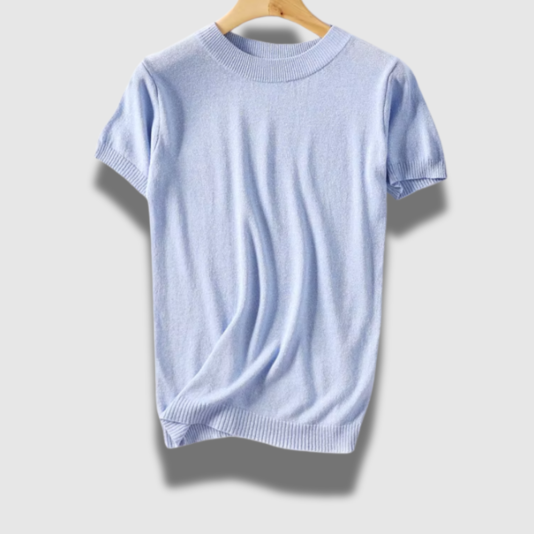 Maglione Donna Leggero Manica Corta Tessuto Lucido
