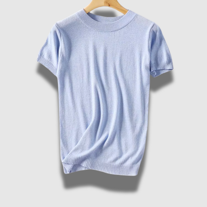 Maglione Donna Leggero Manica Corta Tessuto Lucido