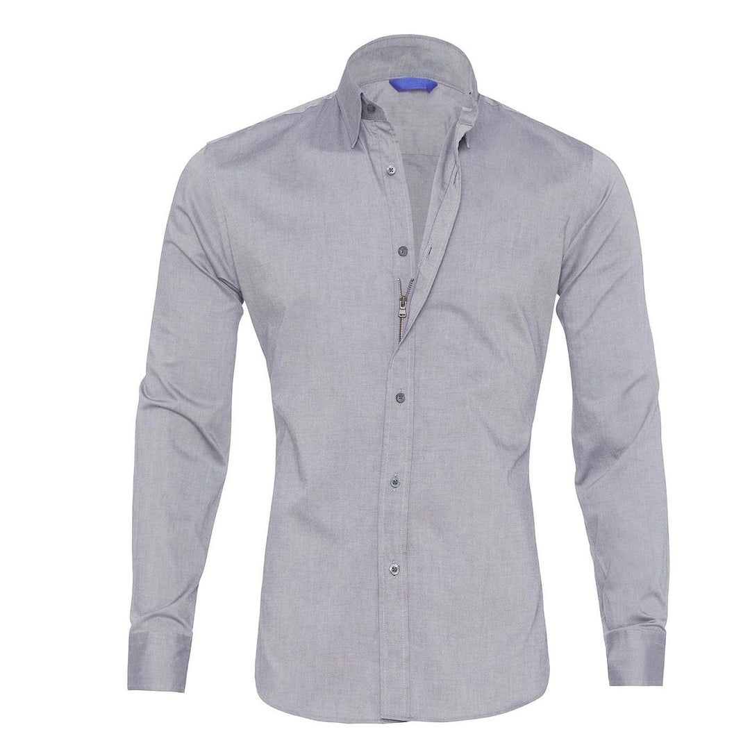 Hemd mit Reissverschluss langarm Slim Fit