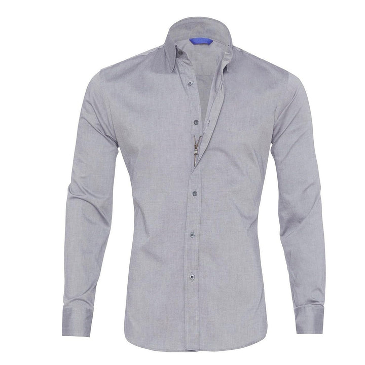 Hemd mit Reissverschluss langarm Slim Fit
