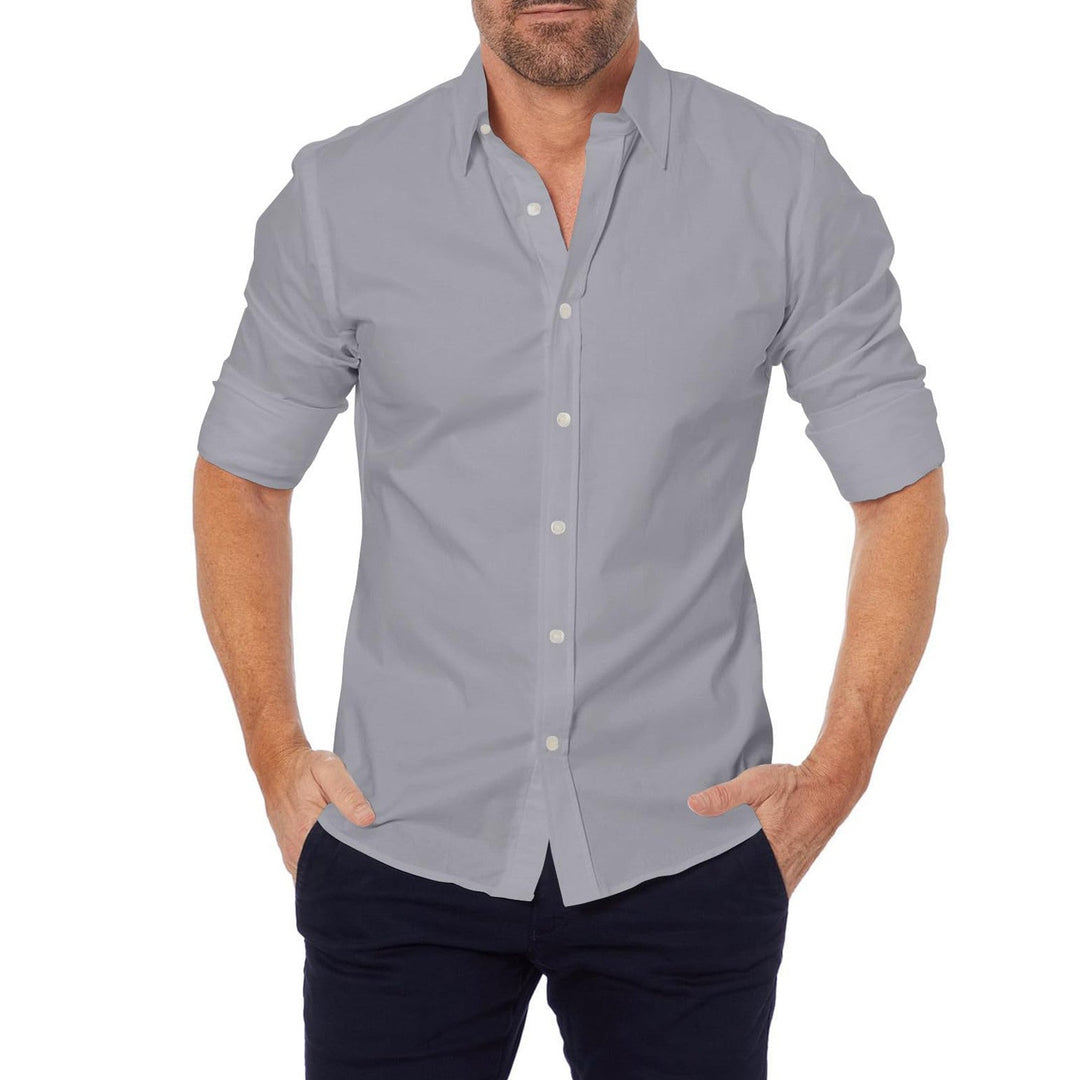 Hemd mit Reissverschluss langarm Slim Fit