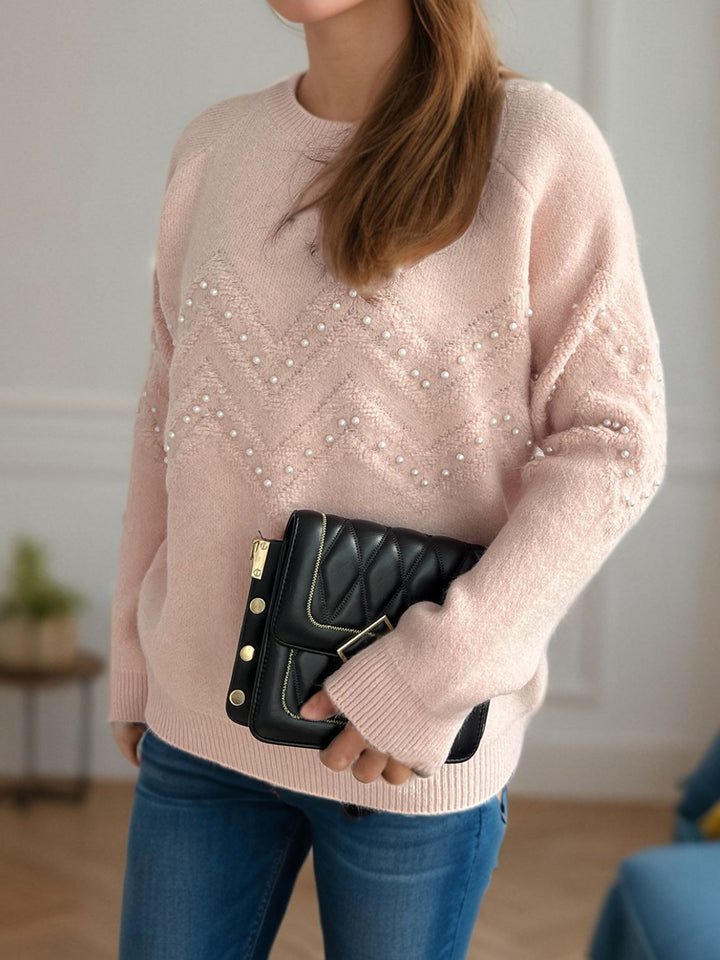 Sofía -  Pullover mit Perlenbesatz warm