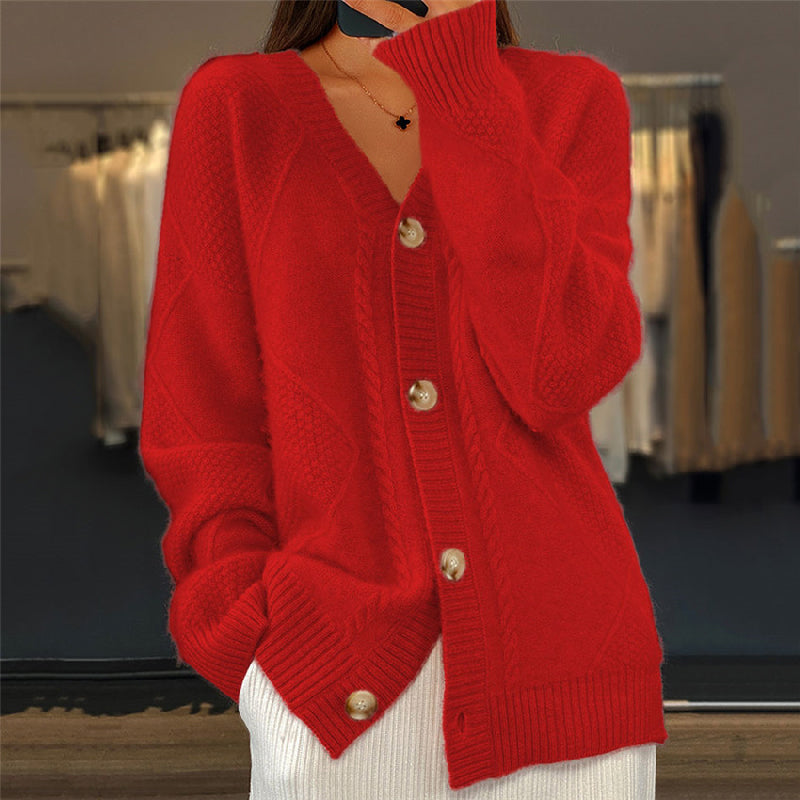 Strickjacke Mit Knöpfen | Locker Geschnitten und Weich Geformt