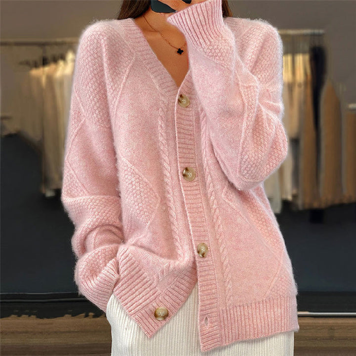 Strickjacke Mit Knöpfen | Locker Geschnitten und Weich Geformt