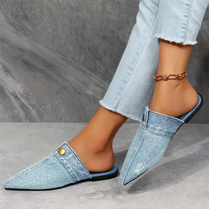 Sofia | Elegante, Strukturierte Damen Sandalen aus Denim – Perfekte Sommerschuhe für Stilbewusste 3