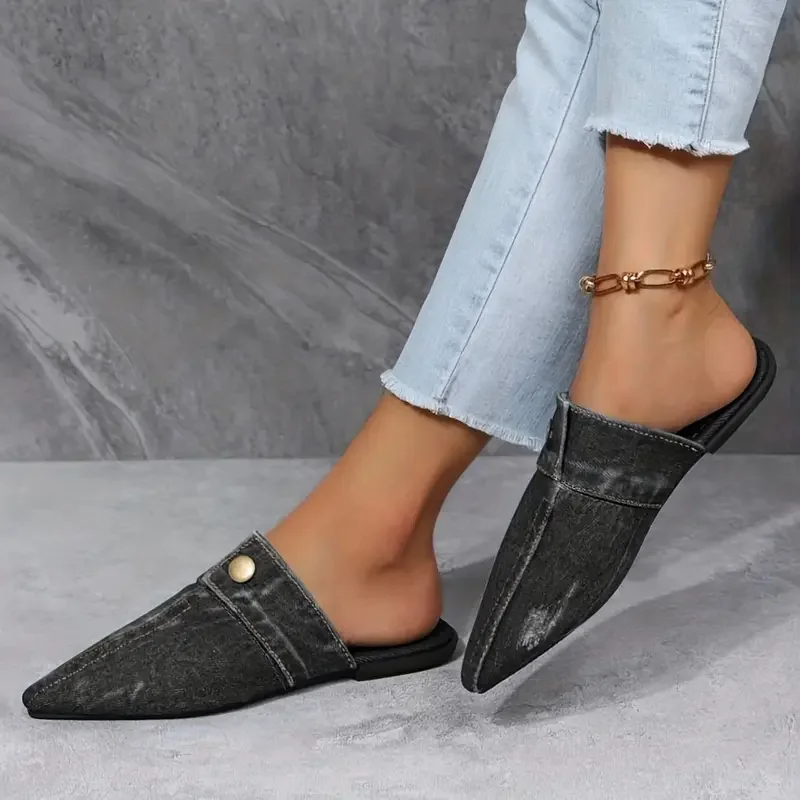 Sofia | Elegante, Strukturierte Damen Sandalen aus Denim – Perfekte Sommerschuhe für Stilbewusste 4