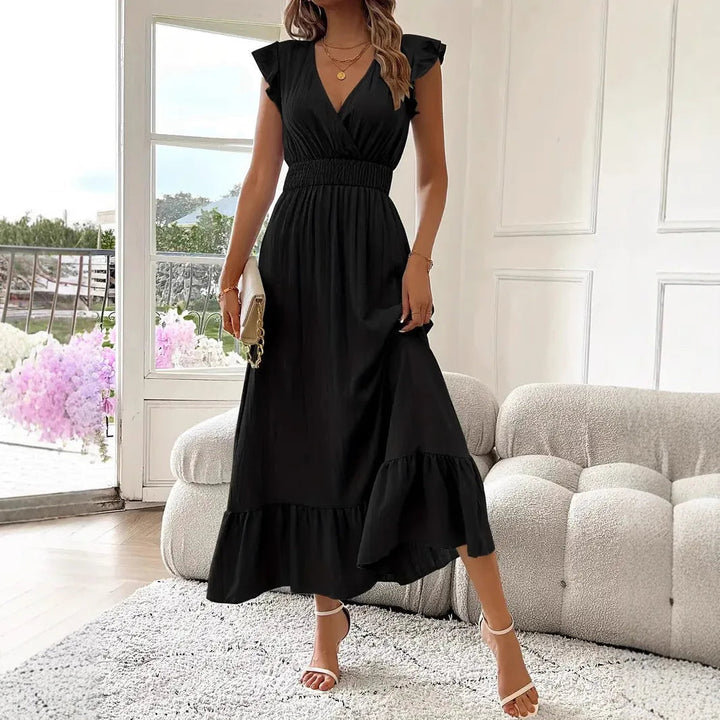Sofia |  Elegantes Sommer Maxikleid mit V-Ausschnitt 1