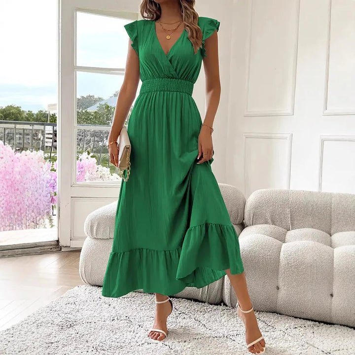 Sofia |  Elegantes Sommer Maxikleid mit V-Ausschnitt 4