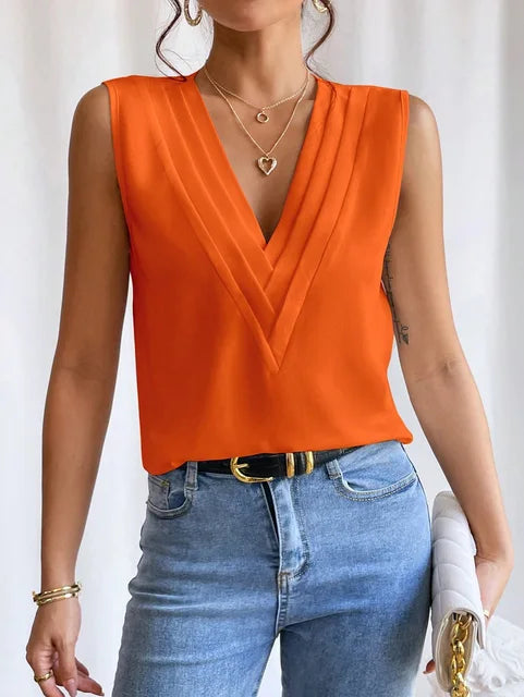 Valentina – Elegante Ärmellose Bluse