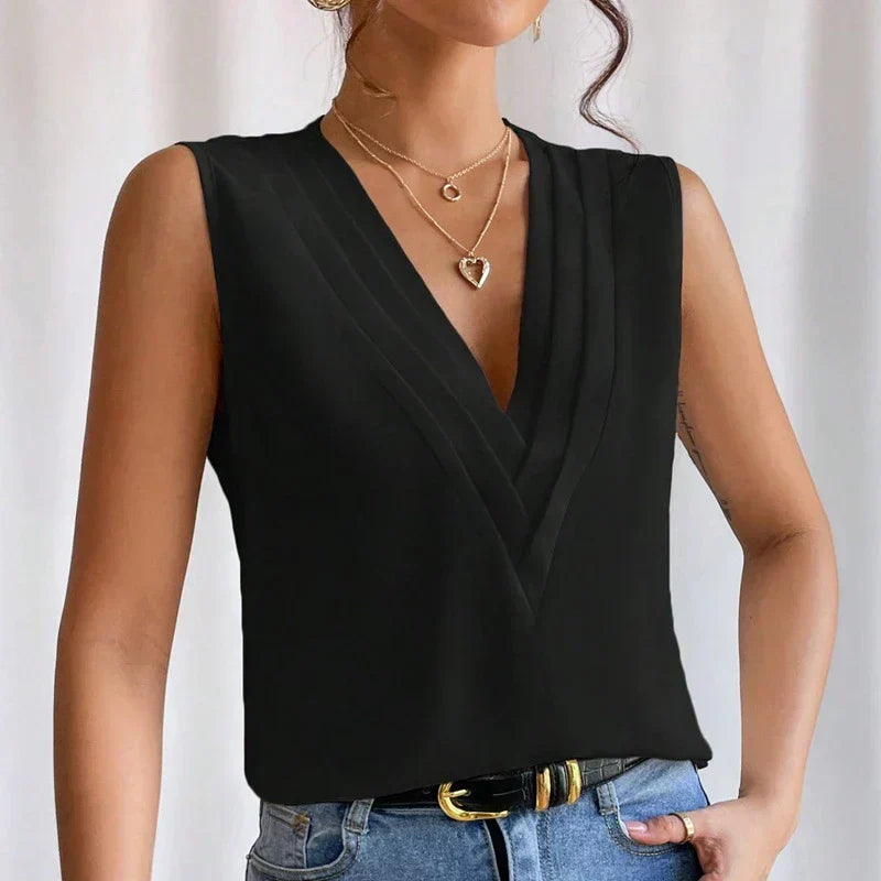 Valentina – Elegante Ärmellose Bluse