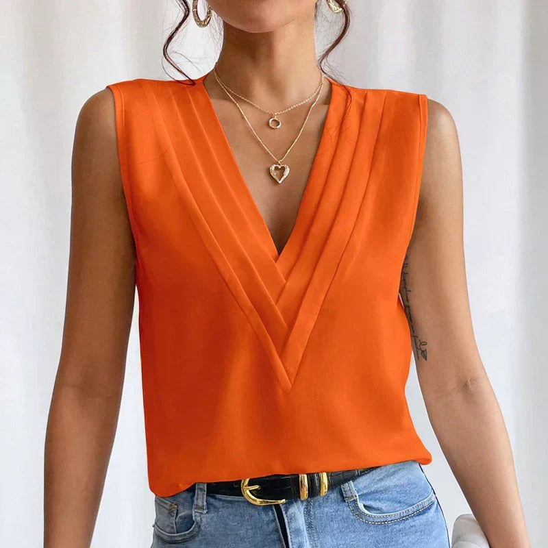 Valentina – Elegante Ärmellose Bluse