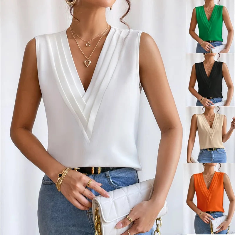 Valentina – Elegante Ärmellose Bluse
