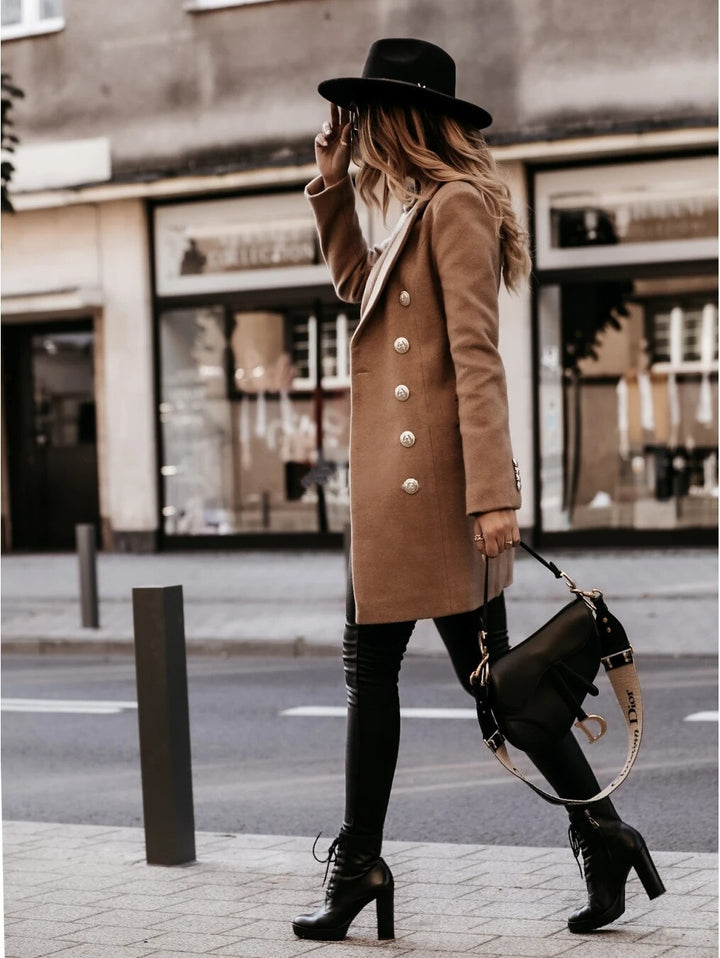 Solide Farbe Mantel Jacke - Lozenda