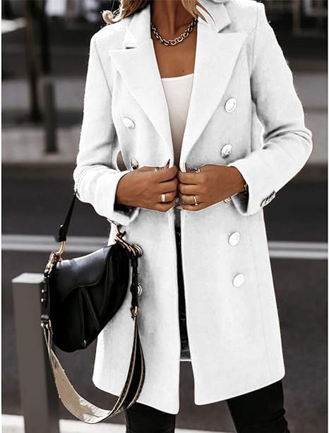 Solide Farbe Mantel Jacke - Lozenda