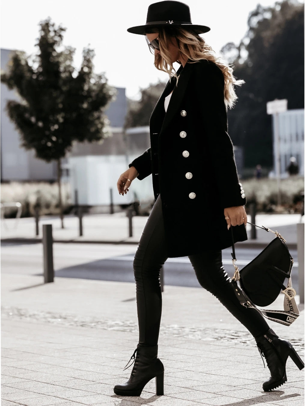Solide Farbe Mantel Jacke - Lozenda