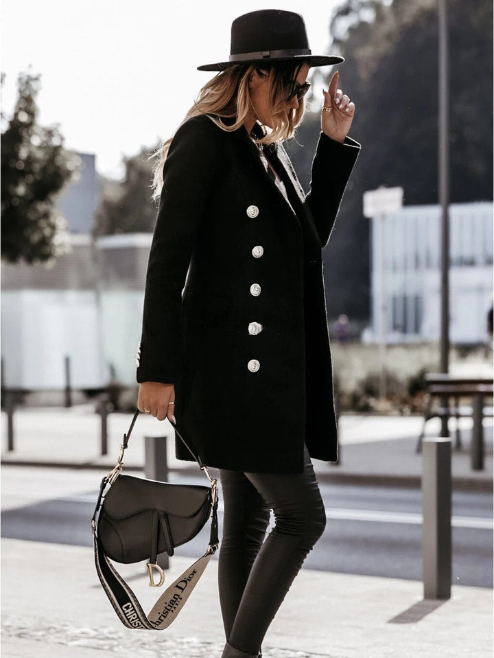 Solide Farbe Mantel Jacke - Lozenda