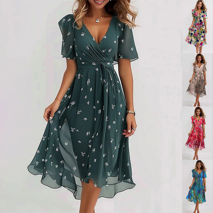 Sommerkleid Damen | Wickeloptik & Taillenbetonung