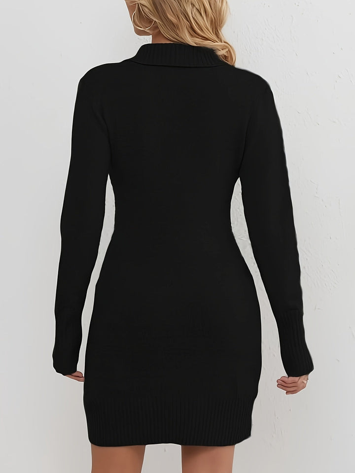 Sophia - Trendy Damen V-Ausschnitt Pullover Kleid
