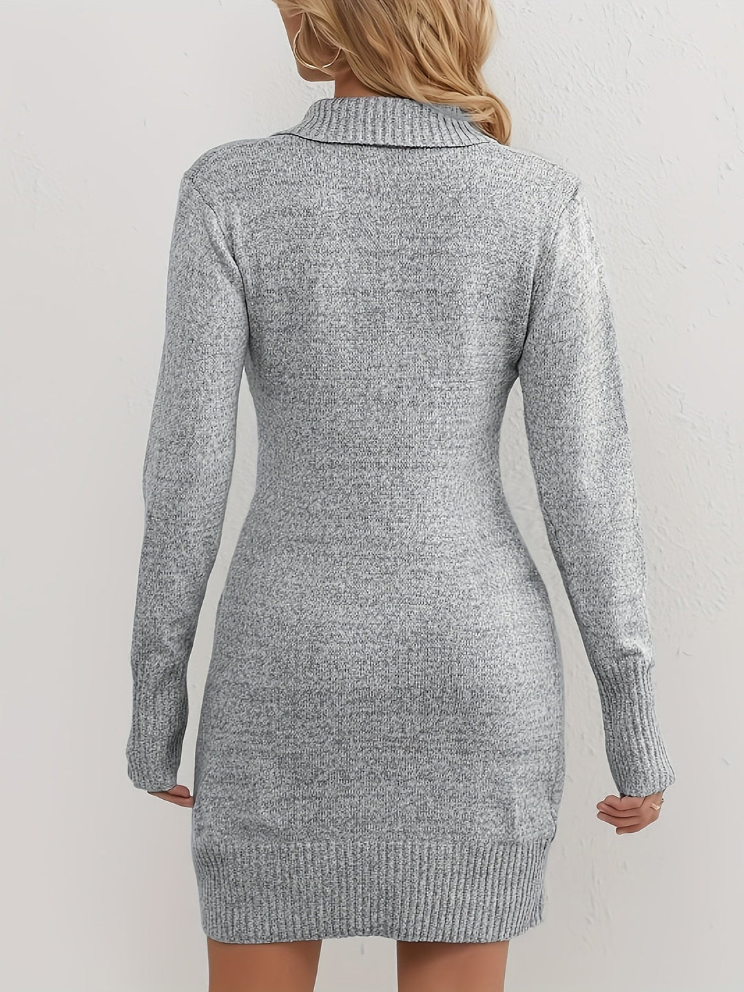 Sophia - Trendy Damen V-Ausschnitt Pullover Kleid