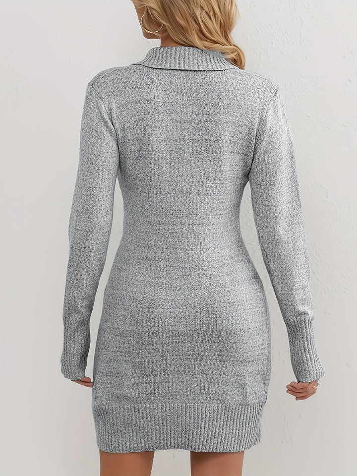 Sophia - Trendy Damen V-Ausschnitt Pullover Kleid