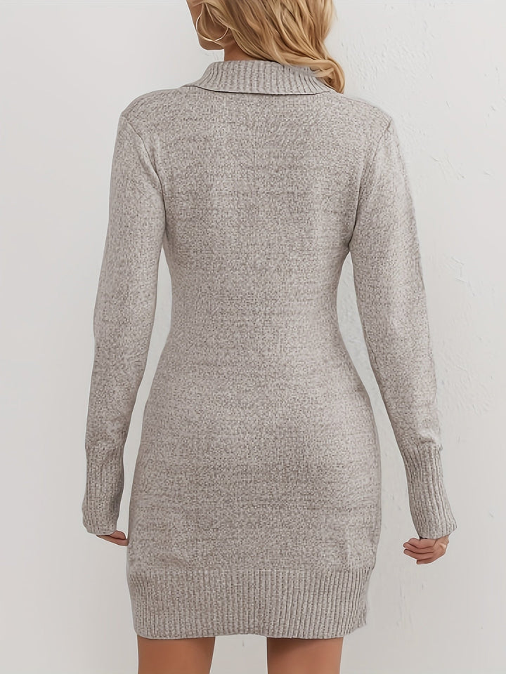 Sophia - Trendy Damen V-Ausschnitt Pullover Kleid